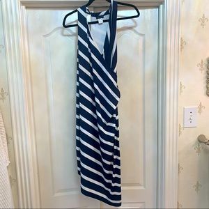 Womens Venus Blue and White Asymmetrical Dress
